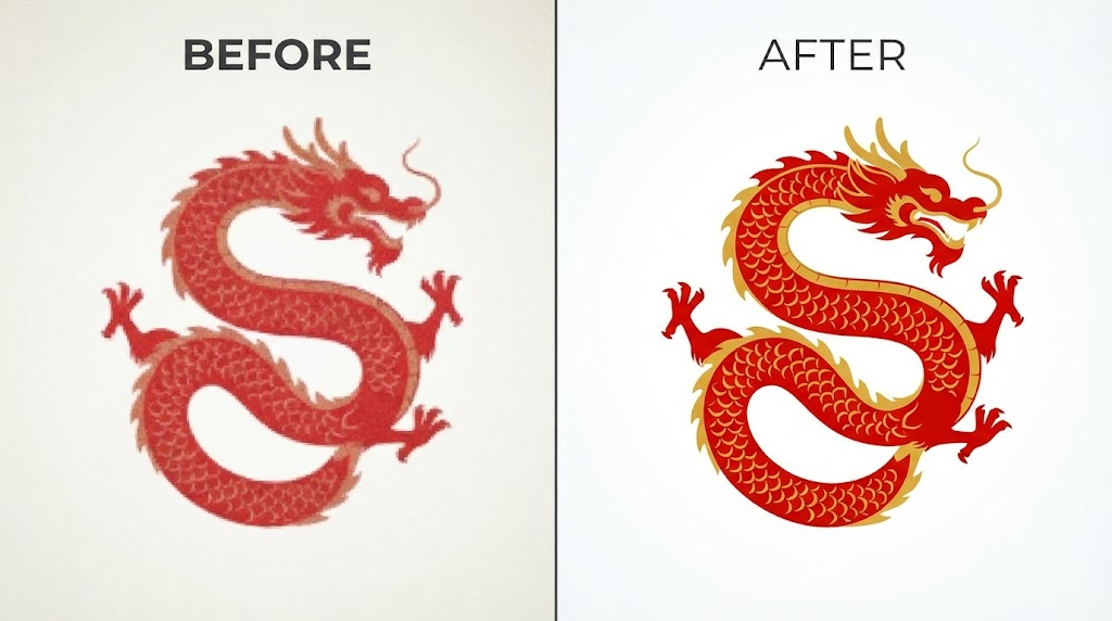 Raster to Vector Before After